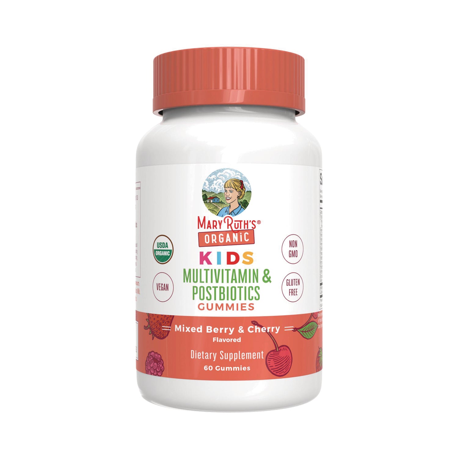 Organic Kids Multivitamin & Postbiotics Gummies - Berry & Cherry