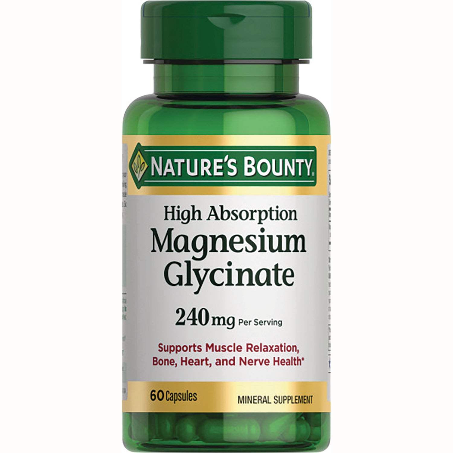 Nature's Bounty Magnesium Glycinate 240 mg Capsules Swanson Vitamins Nature's Bounty Magnesium Glycinate 240 mg Capsules Swanson Vitamins