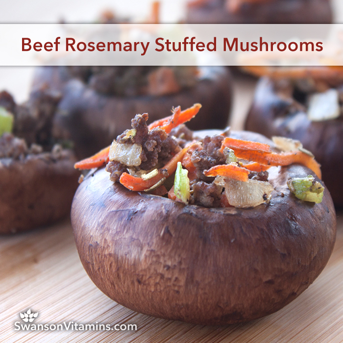 Beef Rosemary Stuffed Mushrooms