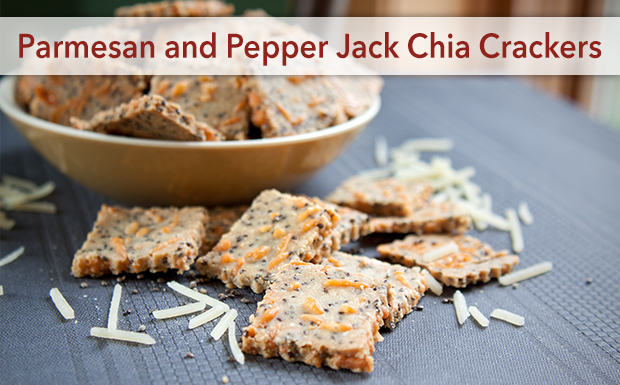 Parmesan and Pepper Jack Chia Crackers