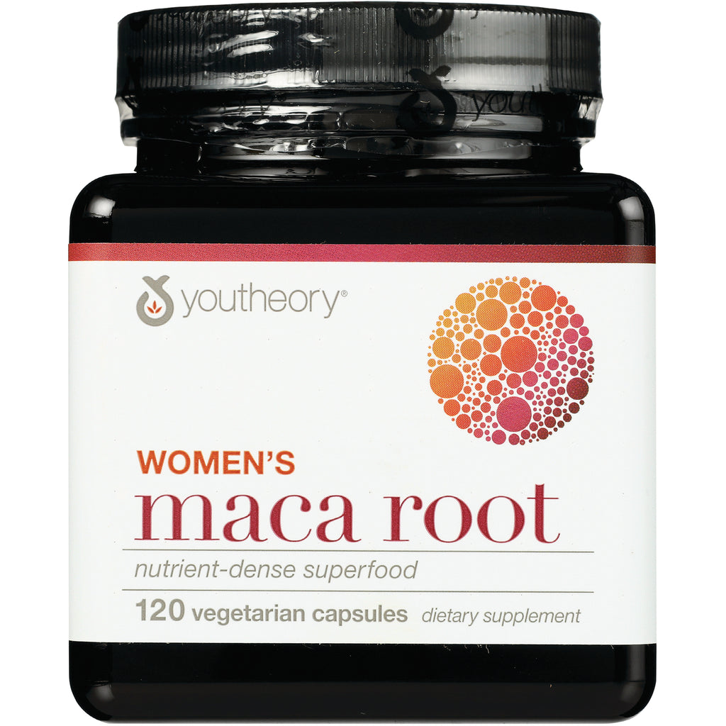YOU011 | Youtheory Womens Maca Root, 120 vegetarian capsules bottle front - Thumbnail