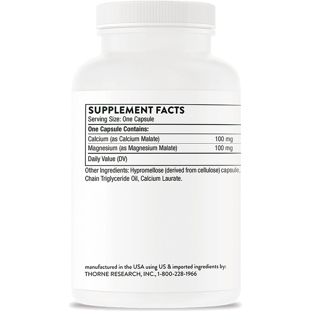 TRN018 | Back label with Supplement Facts: calcium 100 mg, magnesium 100 mg per capsule, other ingredients listed - Thumbnail