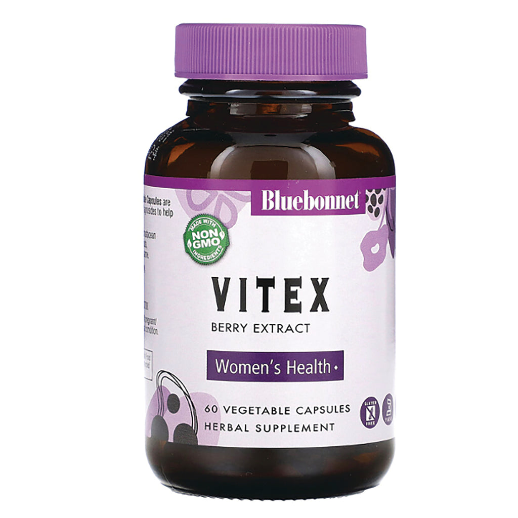 BLU131 | Bluebonnet Vitex berry extract brown bottle with purple cap labeled Women's Health 60 vegetable capsules - Thumbnail