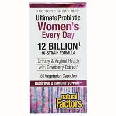 NFC088 | Ultimate Probiotic Women's Every Day 12 BILLION 10-strain formula box front, 60 vegetarian capsules, Natural Factors