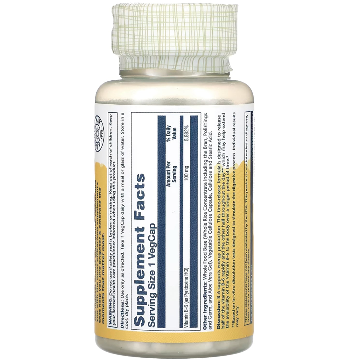 SLR415 | Back label showing Supplement Facts panel and ingredient text on bottle