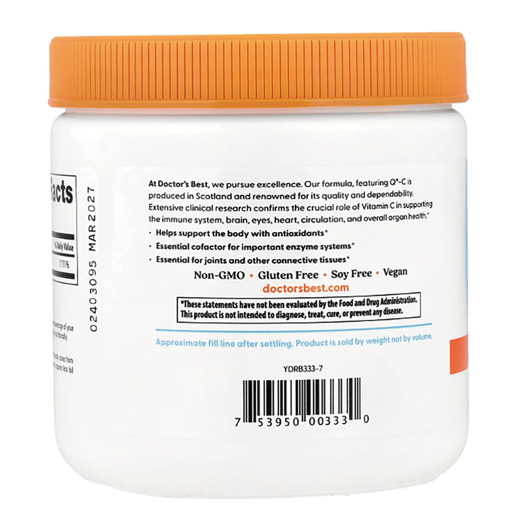 DB222 | Back of white supplement jar with orange lid showing product text, Non-GMO Gluten Free Soy Free Vegan and barcode - Thumbnail