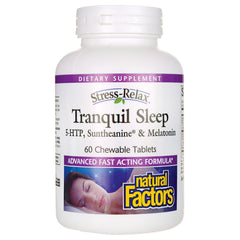 NFC029 | White bottle of Tranquil Sleep dietary supplement 60 chewable tablets by Natural Factors