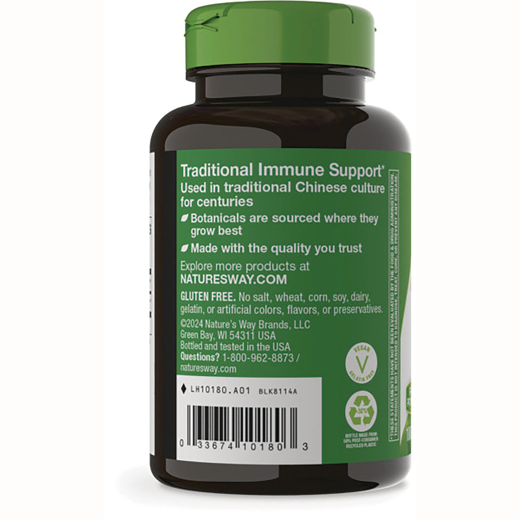 NW109 | Back label of brown supplement bottle reading Traditional Immune Support, NATURESWAY.COM, gluten free and barcode - Thumbnail