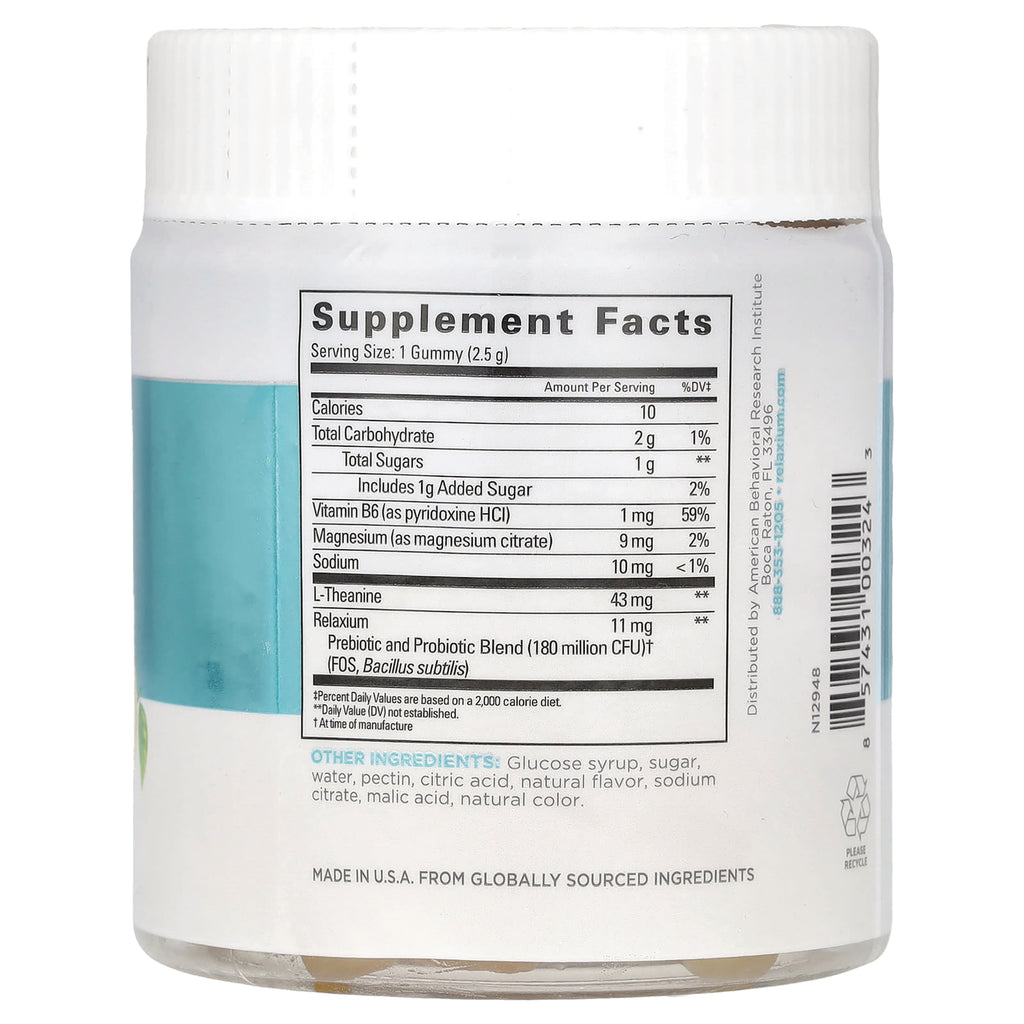 REL005 | back of supplement bottle showing Supplement Facts panel, ingredient list and barcode - Thumbnail