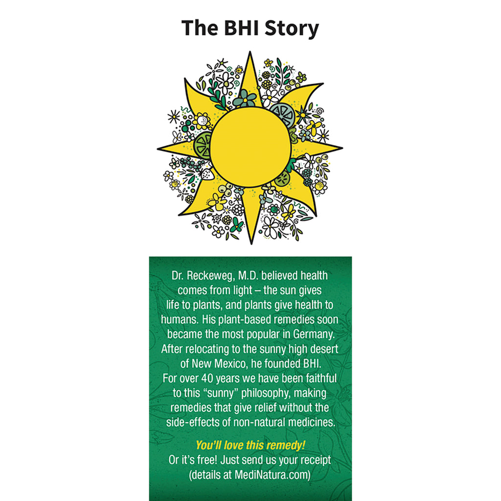 MNA034 | Back of white and green box showing The BHI Story and brand story text - Thumbnail