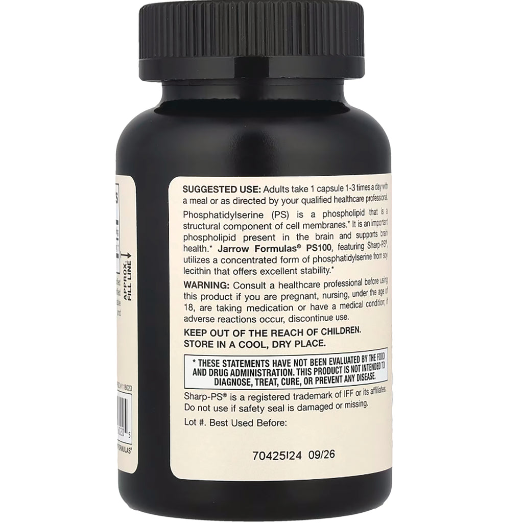 Back label of black supplement bottle showing suggested use, warnings, and best used before date 09/26 - Thumbnail