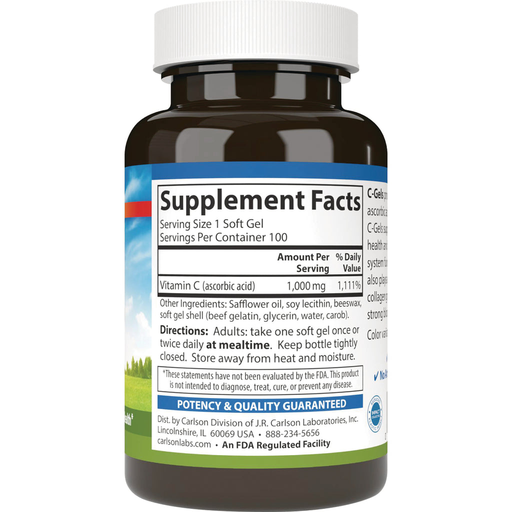 CSN091 | Back of brown supplement bottle showing Supplement Facts panel, serving size, ingredients, and directions - Thumbnail