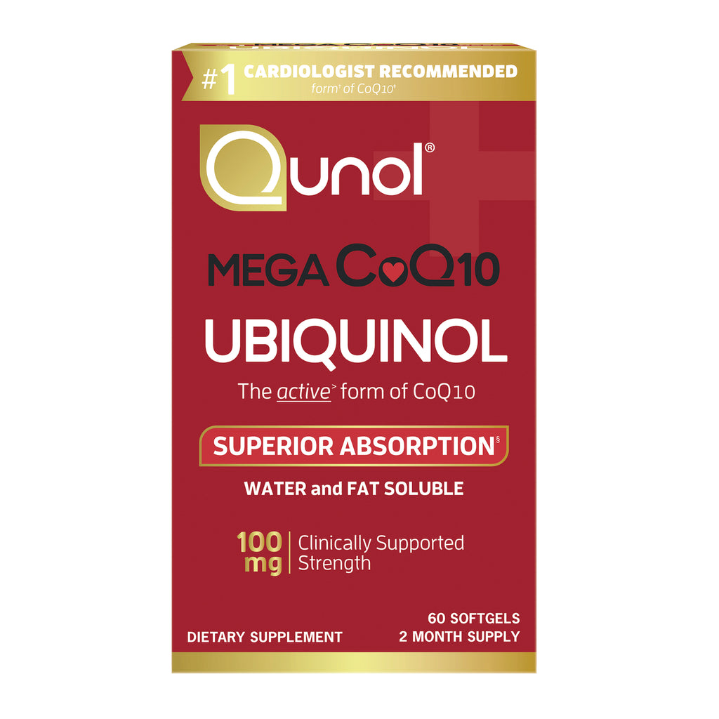 QNL003 | Qunol Ubiquinol 100 mg red supplement box, 60 softgels, superior absorption - Thumbnail