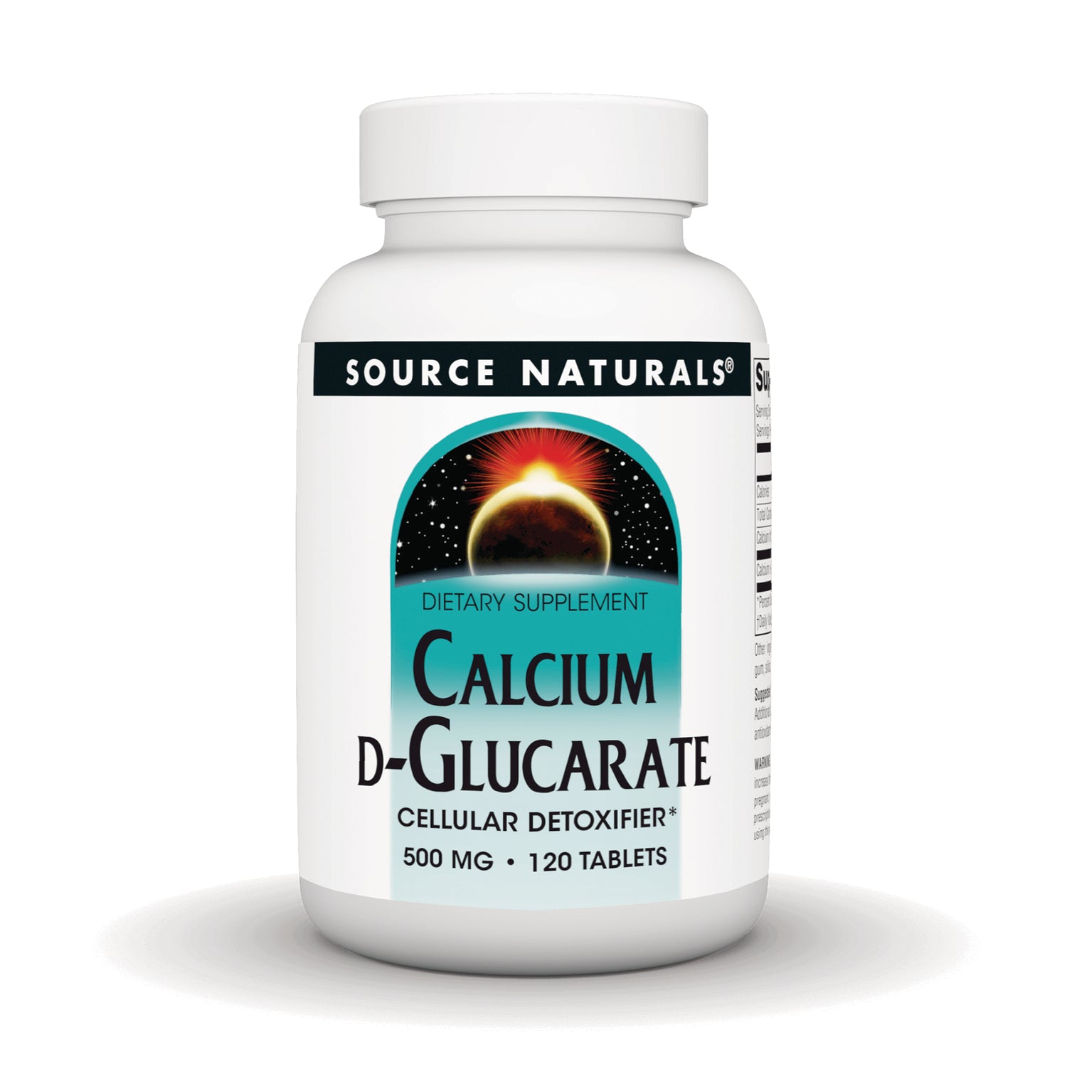 SN459 | Source Naturals Calcium D-Glucarate dietary supplement, 500 mg, 120 tablets