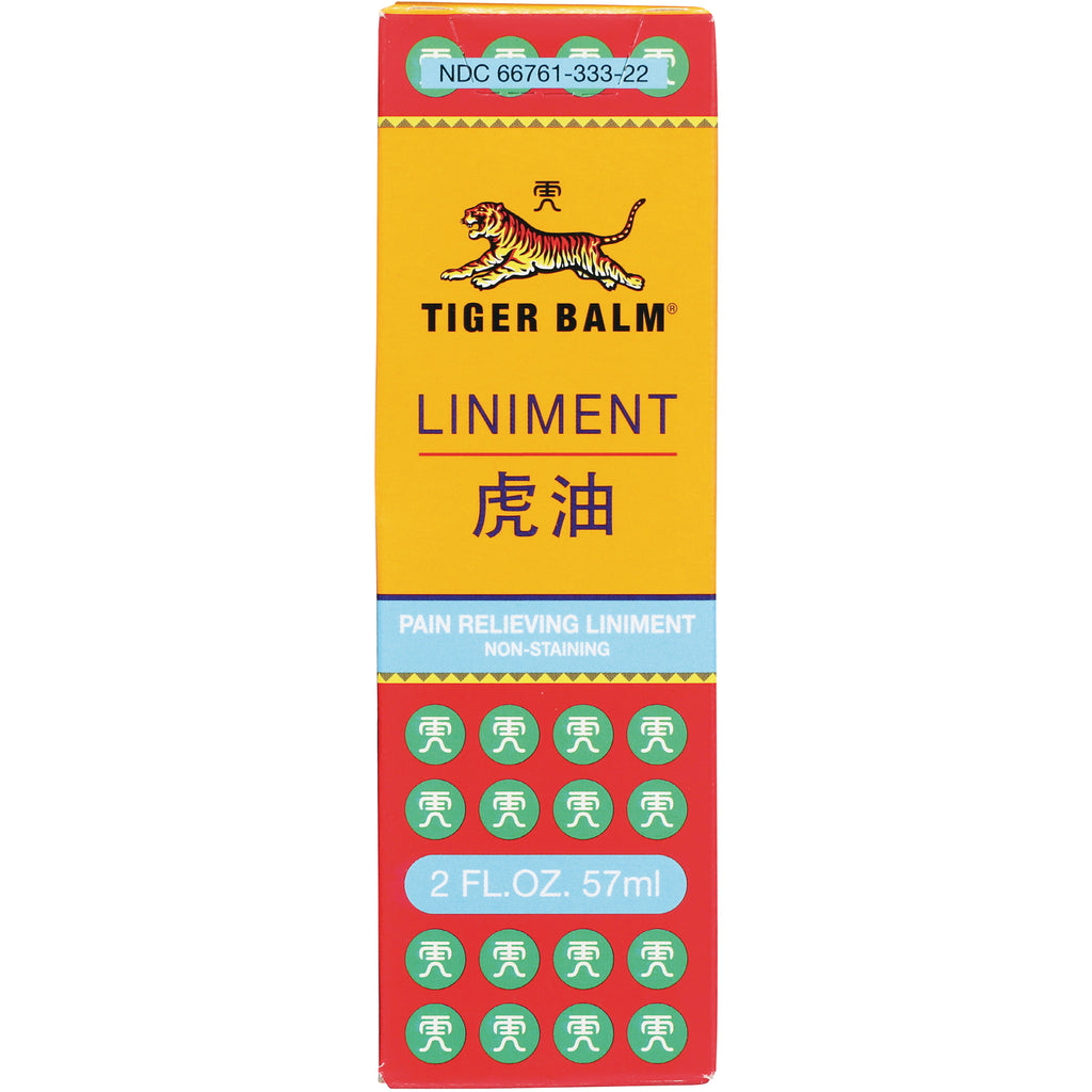PPC009 | Tiger Balm liniment front box with tiger logo, Chinese characters, and 2 FL.OZ. 57ml label - Thumbnail