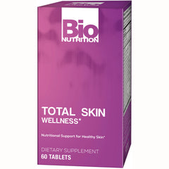 BNN076 | Bio Nutrition Total Skin Wellness purple box showing front packaging, dietary supplement 60 tablets