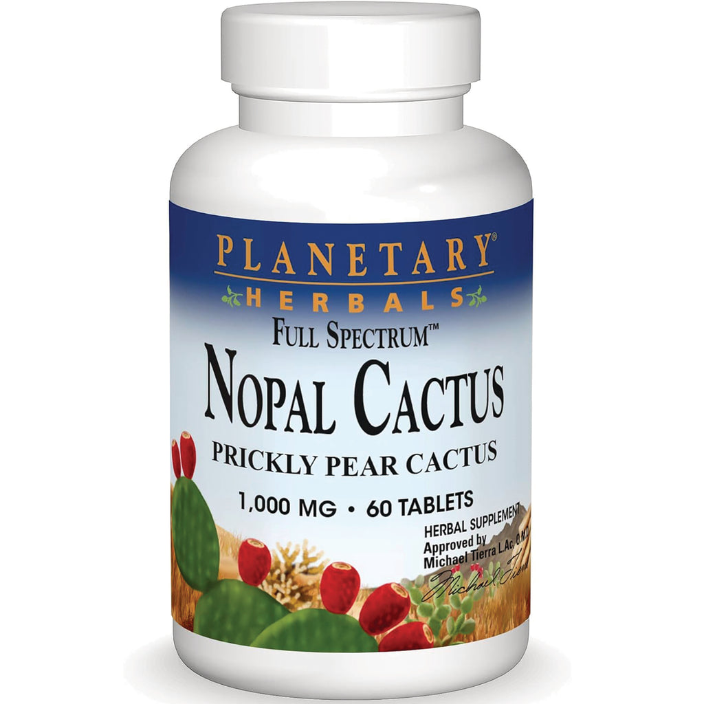 PF202 | Planetary Herbals Nopal Cactus prickly pear cactus 1,000 mg 60 tablets front label - Thumbnail