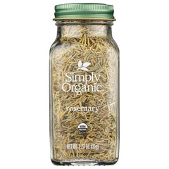 SMP032 | Simply Organic rosemary in glass spice jar with green lid and visible USDA Organic seal