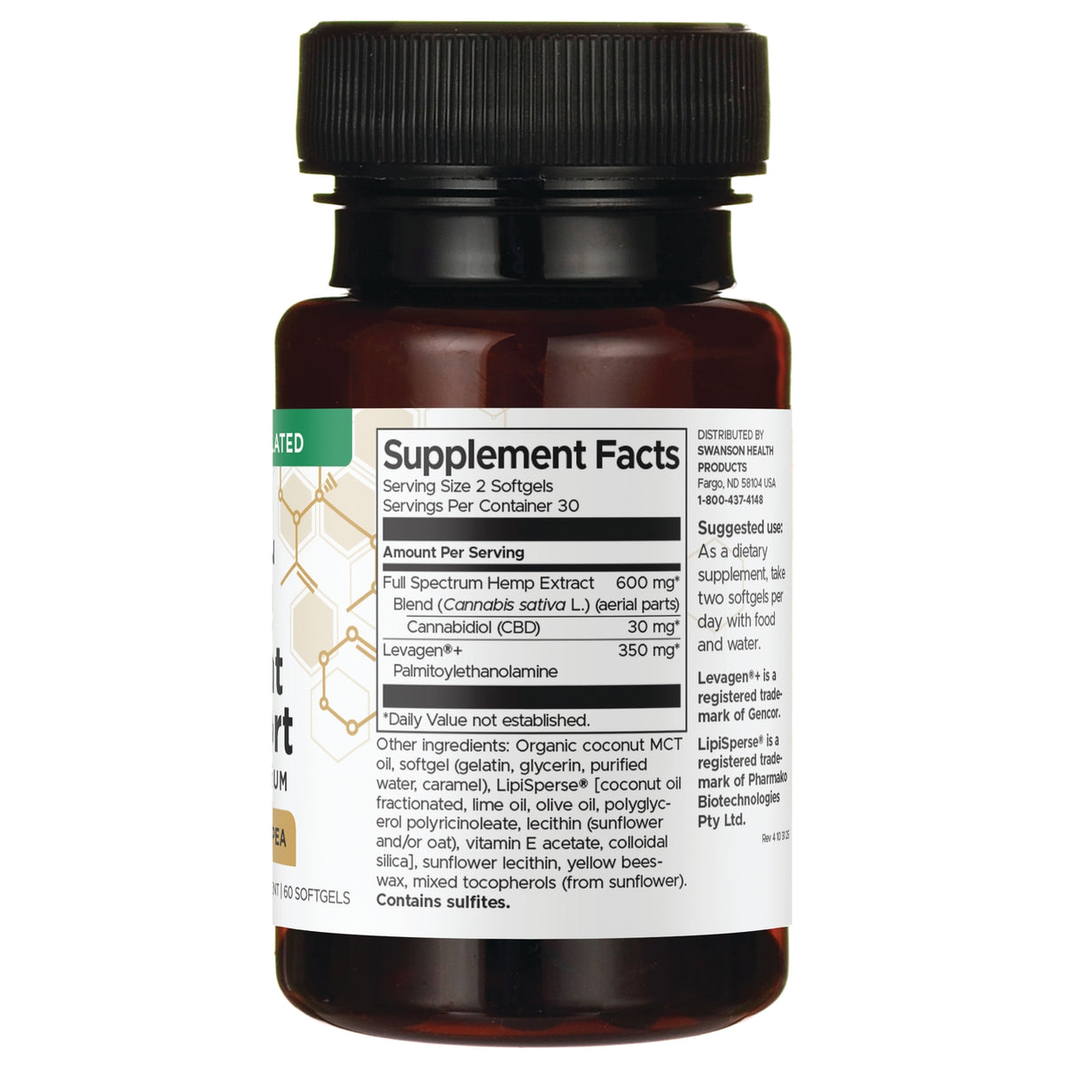 SWU1093 | Supplement Facts panel: serving size 2 softgels