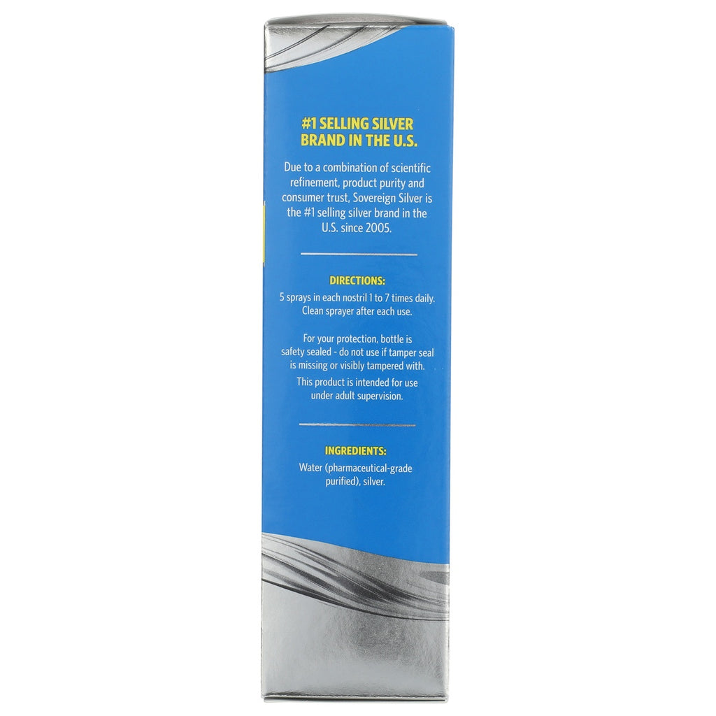 SSL005 | Back label with directions and ingredients for Sovereign Silver Bio-Active Silver Hydrosol nasal spray - Thumbnail