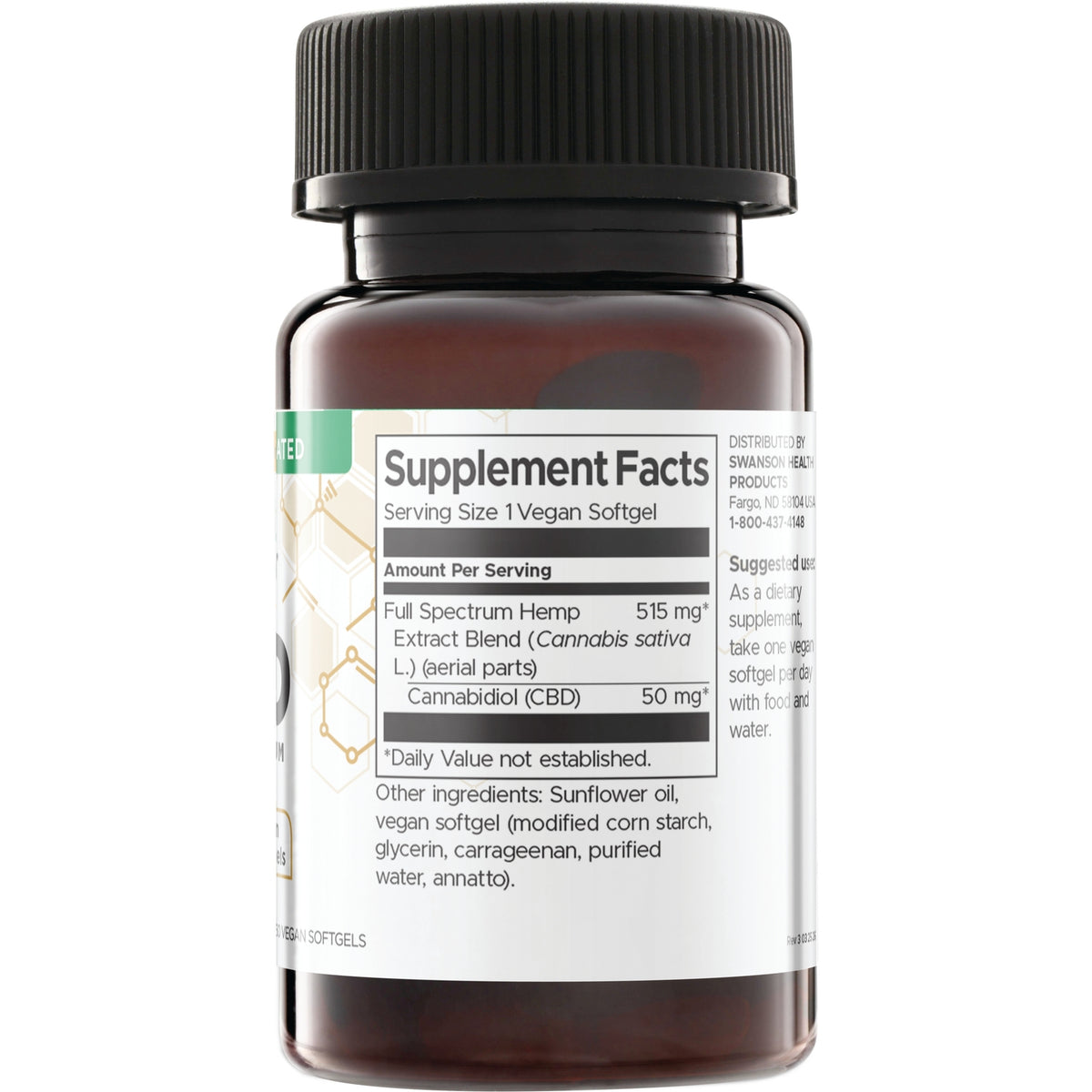 SW1891 | Back label with Supplement Facts