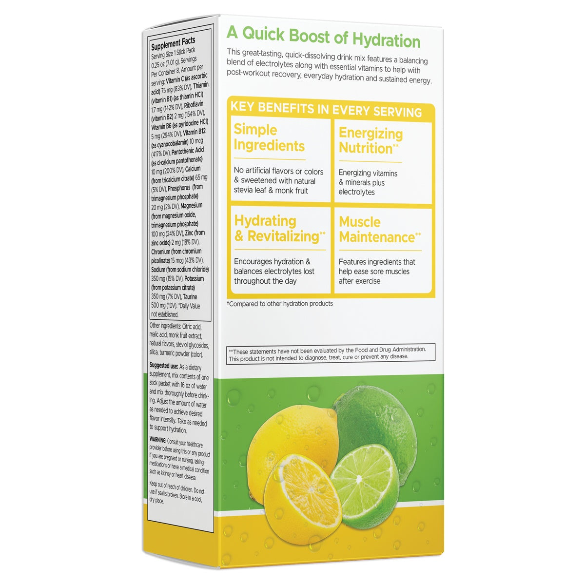 SW1942 | Back label with supplement facts and serving information