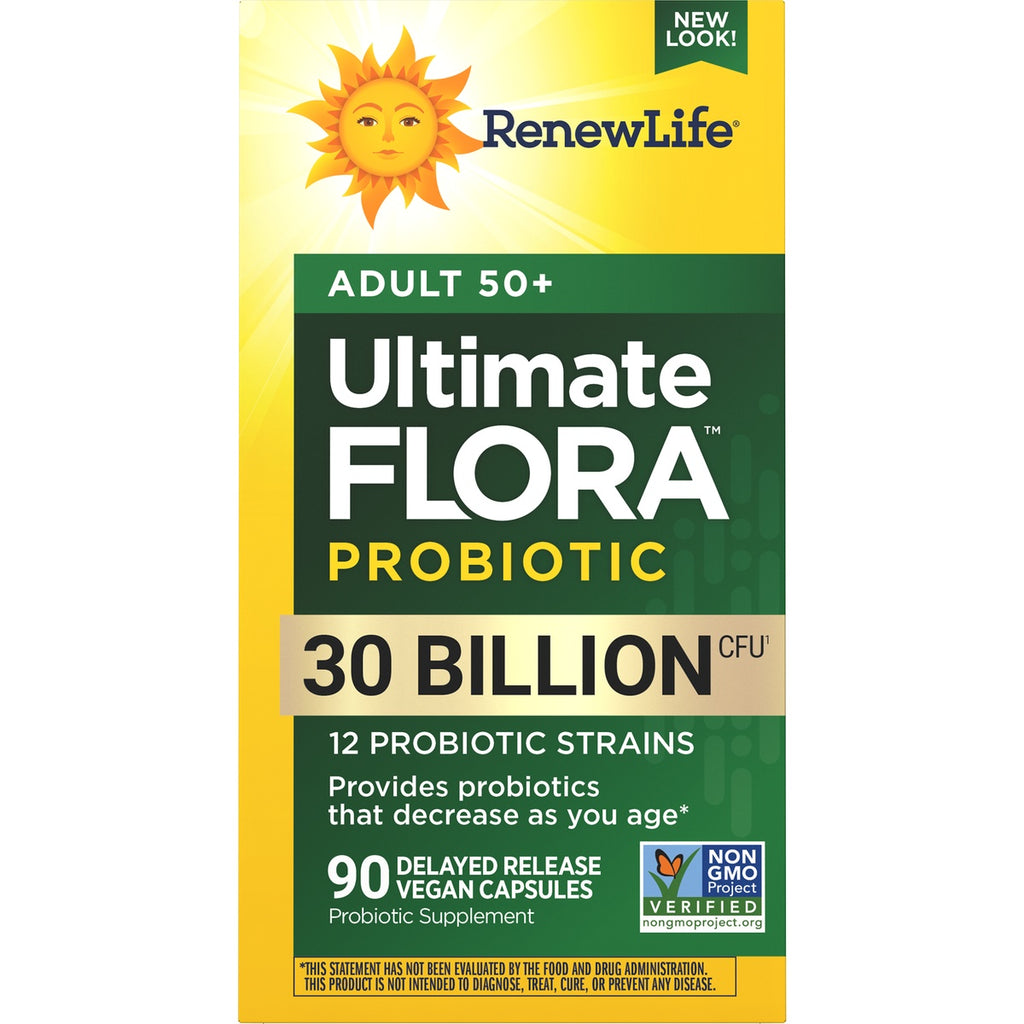 RNL233 | RenewLife Adult 50+ Probiotic box and bottle, 90 vegetarian capsules, 30 billion live cultures - Thumbnail