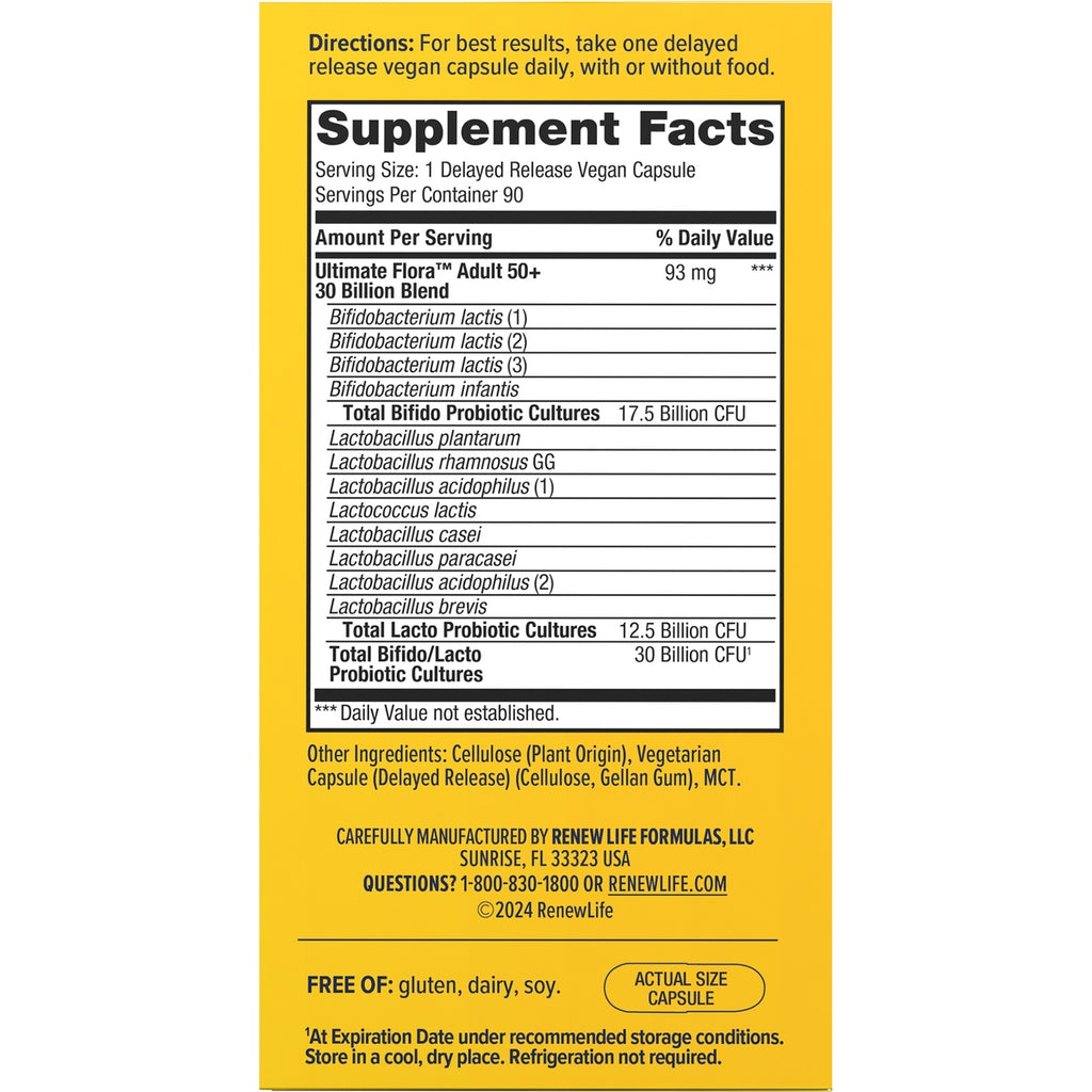 RNL233 | Back panel with Supplement Facts, directions, ingredients, and actual size capsule - Thumbnail