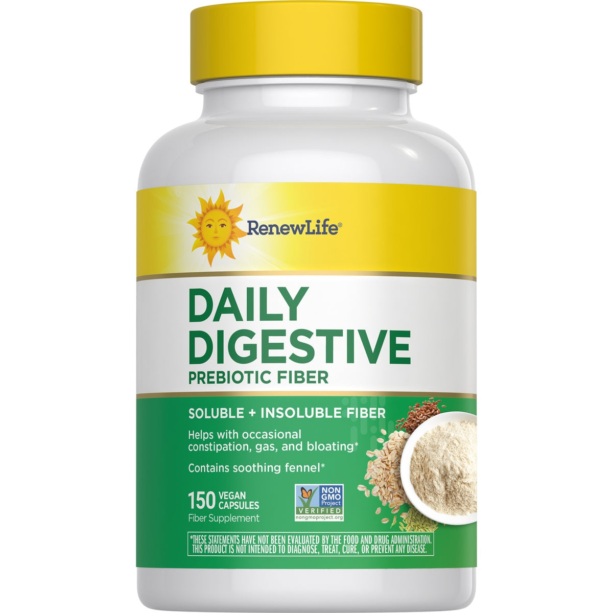RNL244 | RenewLife Daily Digestive prebiotic fiber supplement bottle front view