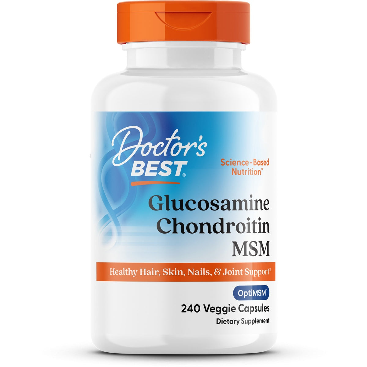 DB110 | Doctor's Best Glucosamine Chondroitin MSM supplement bottle front label showing 240 capsules