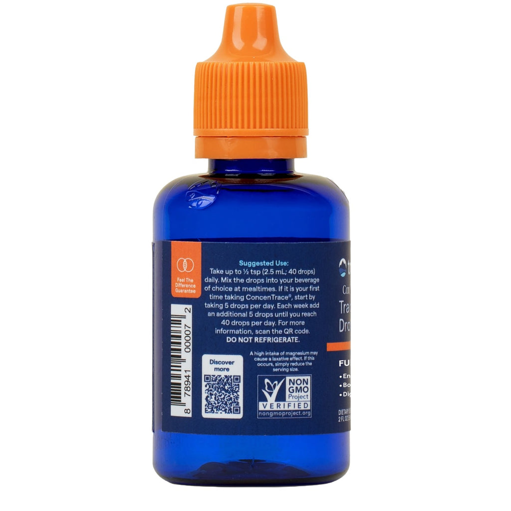 TM106 | Supplement Facts and ingredients panel on Trace Minerals liquid drops bottle (back label) - Thumbnail