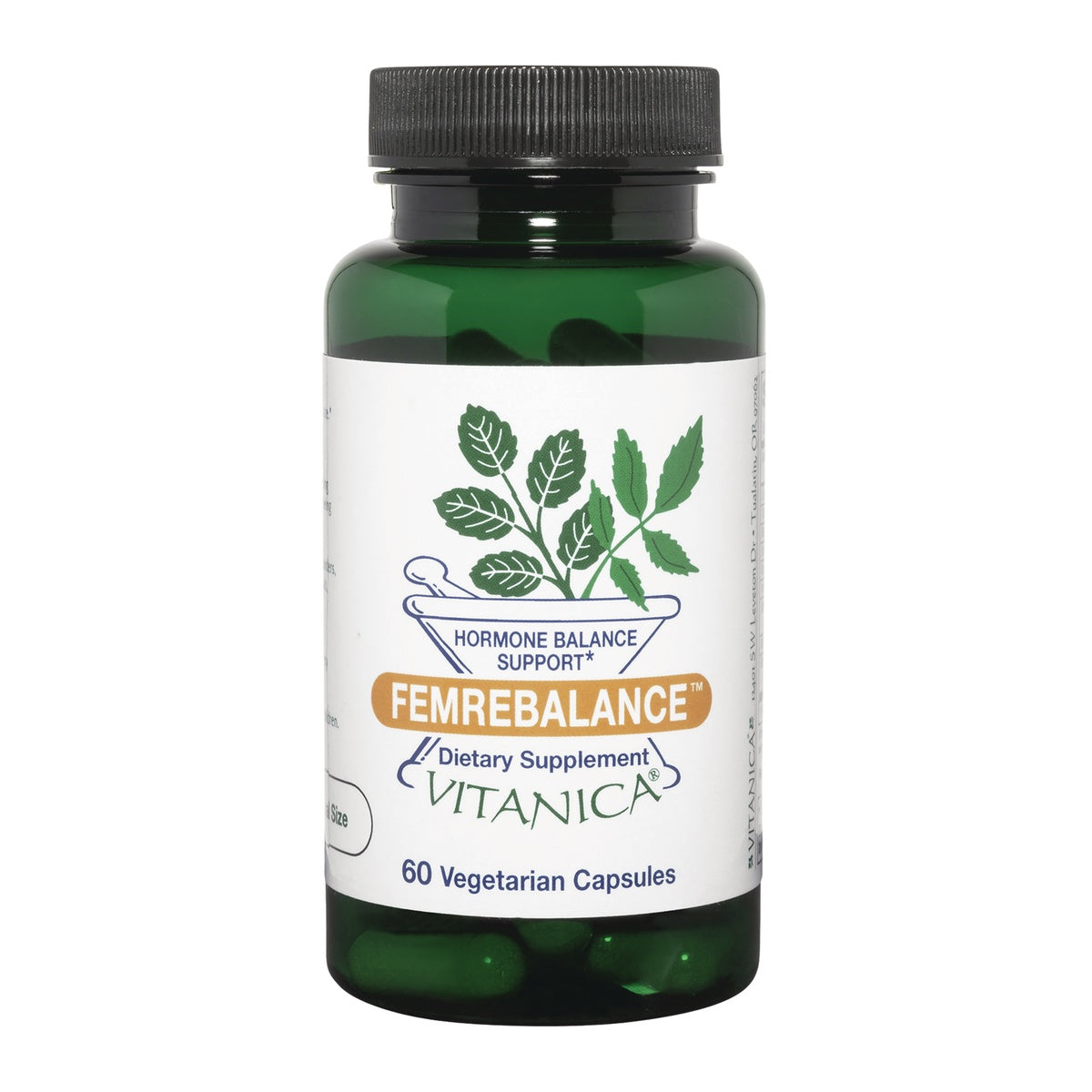 VNA023 | Vitanic Femrebalance dietary supplement bottle, 60 vegetarian capsules