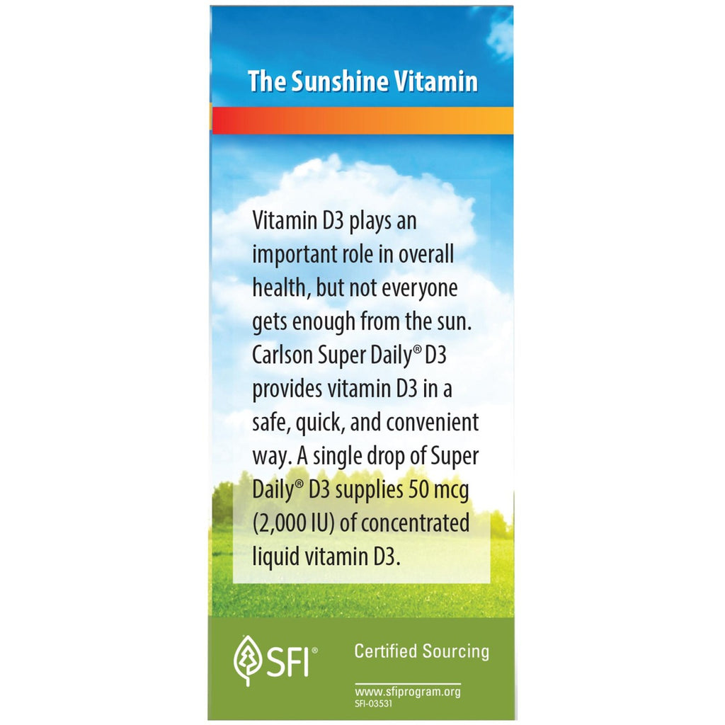 CSN192 | Certified Sourcing infographic for Carlson Super Daily D3 liquid vitamin D3 - Thumbnail