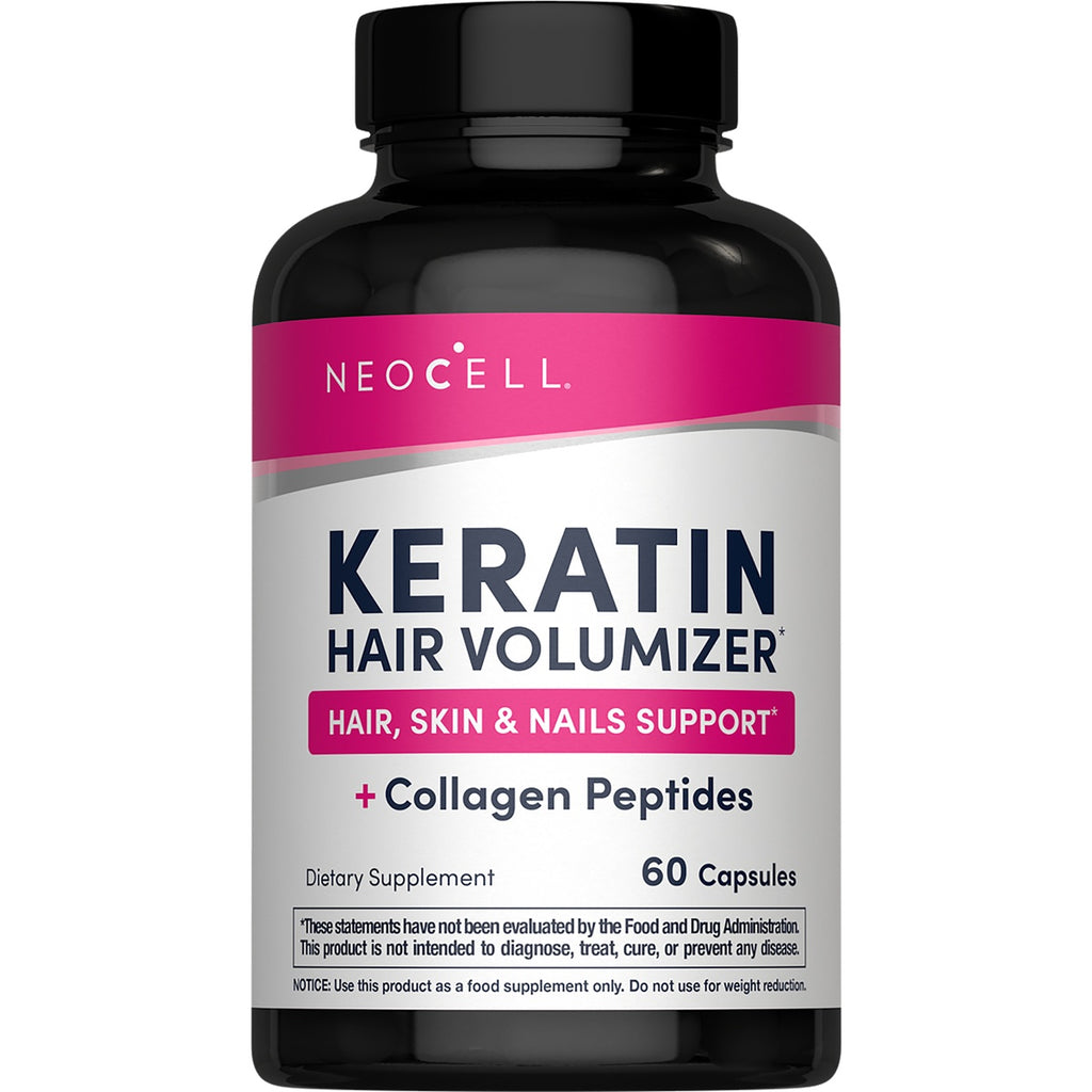 NEC043 | Neocell Keratin hair volumizer bottle labeled Keratin Hair Volumizer, 30 servings, 60 capsules - Thumbnail