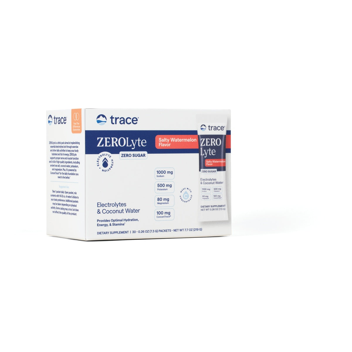 TM151 | Trace ZEROlyte Salty Watermelon Flavor electrolyte drink mix box, zero sugar
