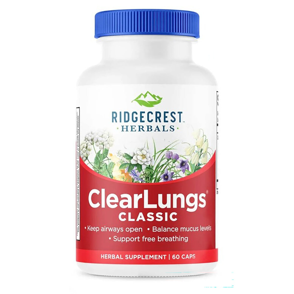PH055 | Ridgecrest Herbals ClearLungs Chinese herbal formula bottle, 60 vegan capsules