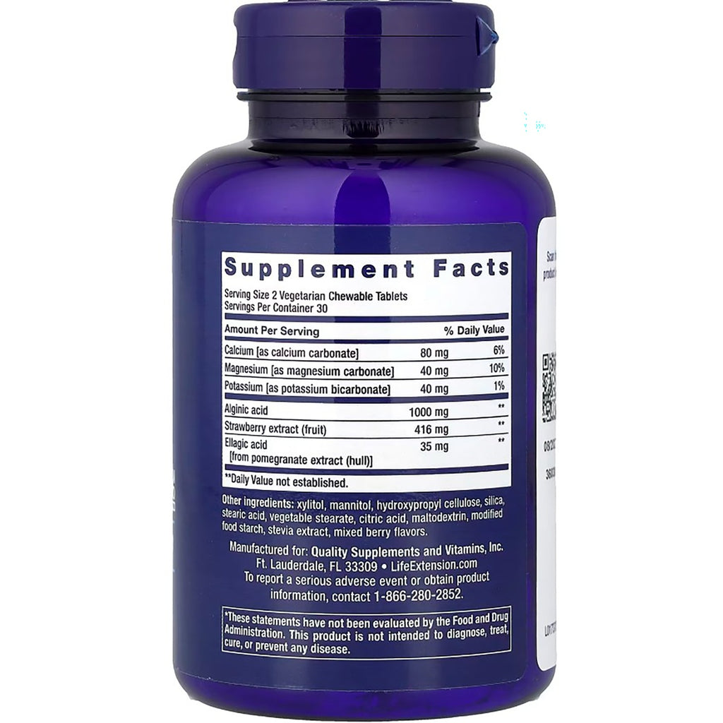 LE566 | Supplement Facts panel for chewable tablets with ingredients and manufacturer details - Thumbnail