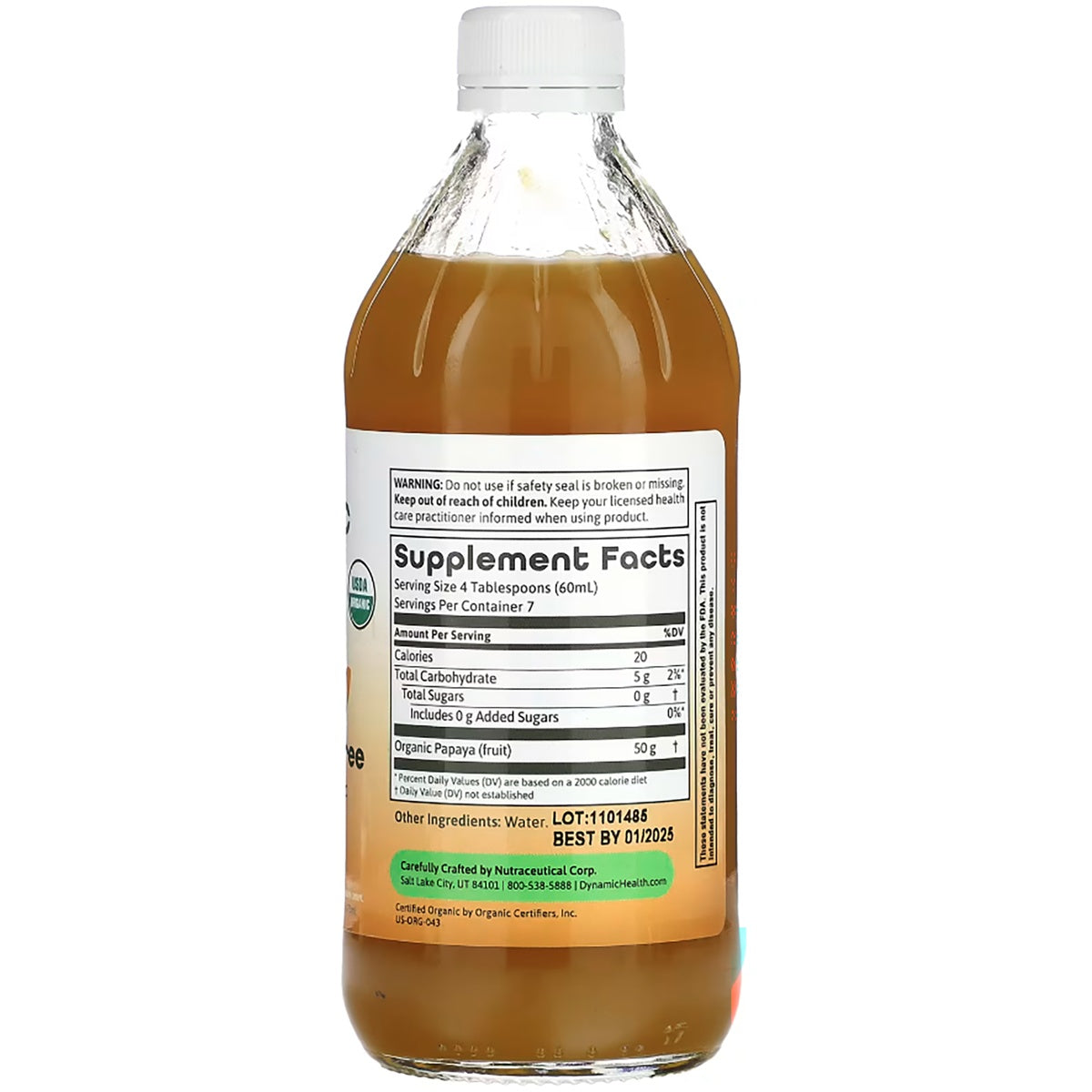 DYH048 | Back of bottle showing Supplement Facts, warning, ingredients, and lot information