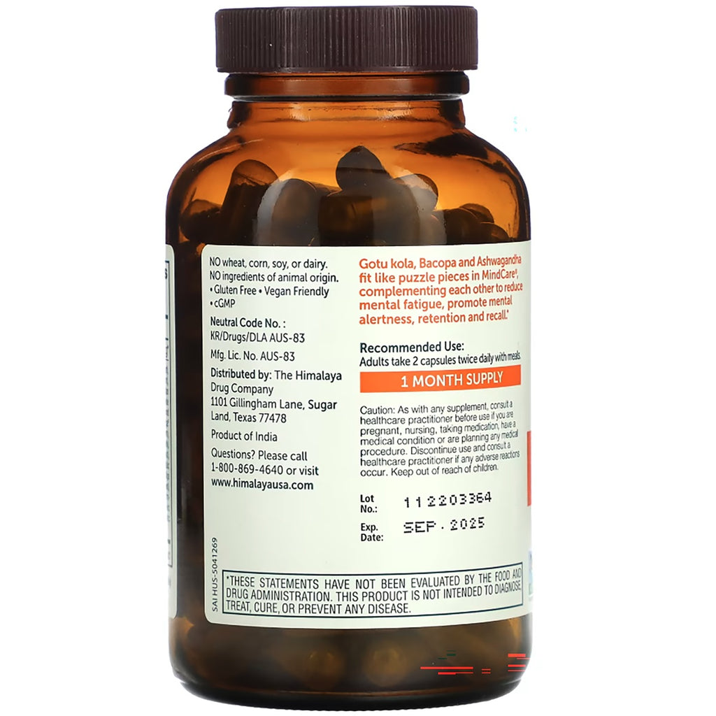 HHH042 | Back of supplement bottle label with ingredients, recommended use, warnings, and 1 month supply - Thumbnail