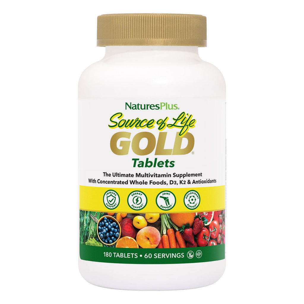 NTP360 | NaturesPlus Source of Life Gold Tablets bottle with 180 tablets and 60 servings - Thumbnail