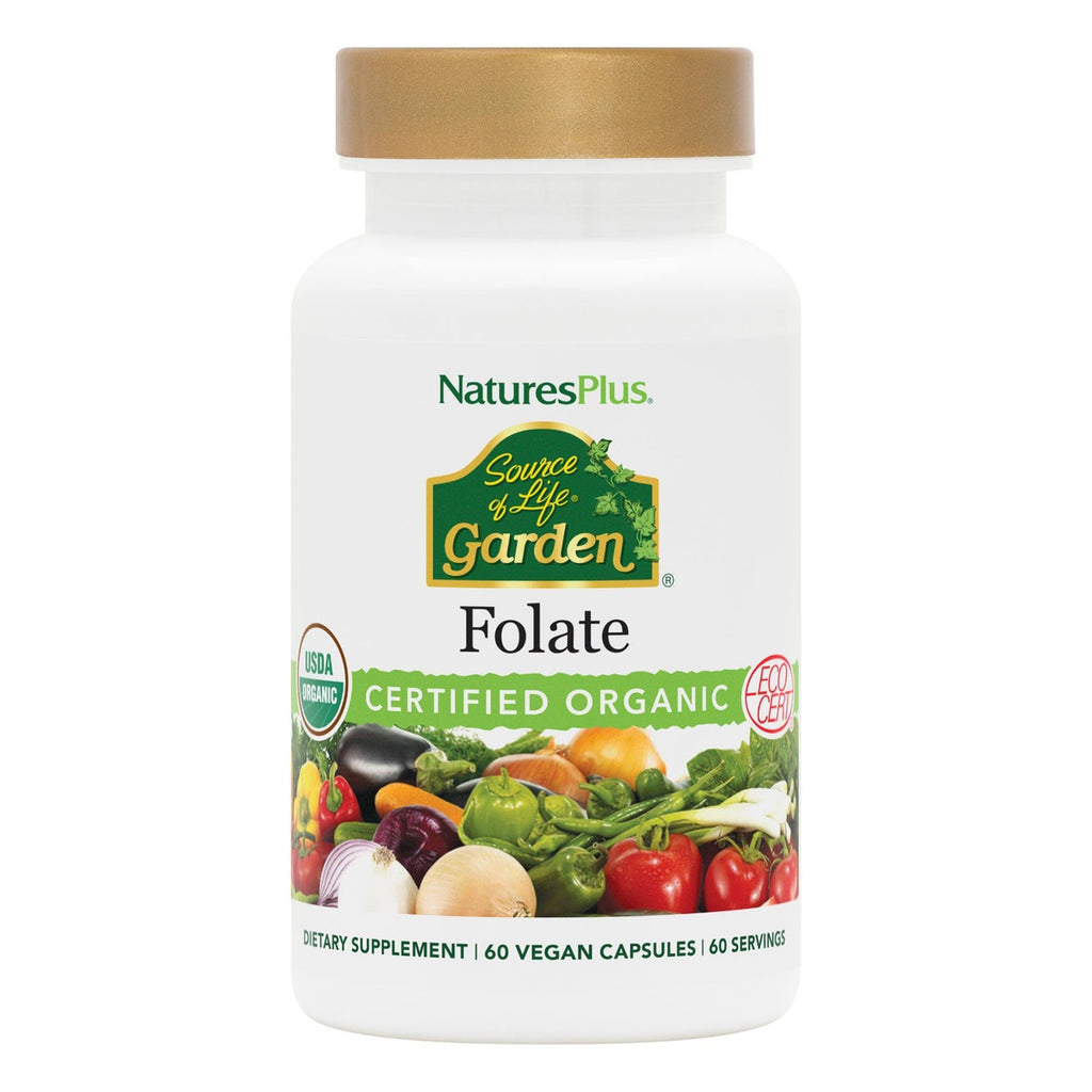 NTP357 | NaturesPlus Source of Life Garden Folate bottle with certified organic vegetable imagery - Thumbnail