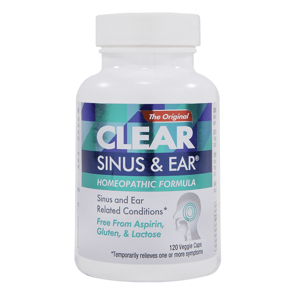 CLP015 | Clear Sinus & Ear homeopathic formula bottle, 120 veggie capsules