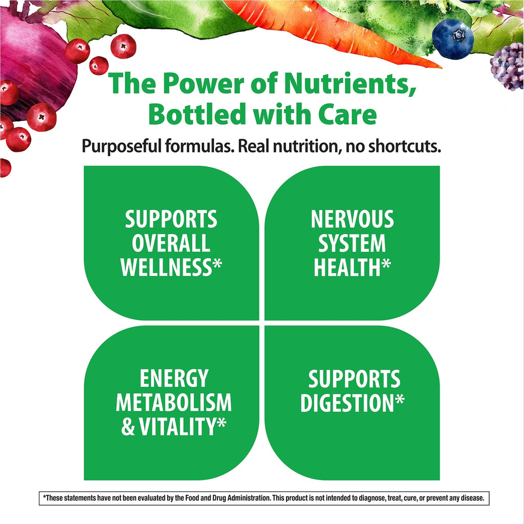 RBL163 | Back panel of Rainbow Light Women's One 50+ Daily Multivitamin with product claims and certifications - Thumbnail