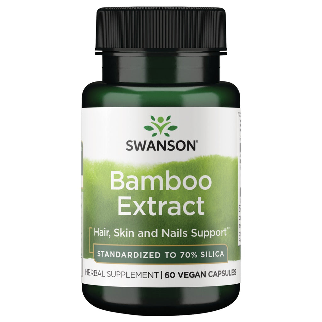 SWH190 | Swanson Bamboo Extract, Hair, Skin and Nails Support, standardized to 70% silica, 60 vegan capsules - Thumbnail