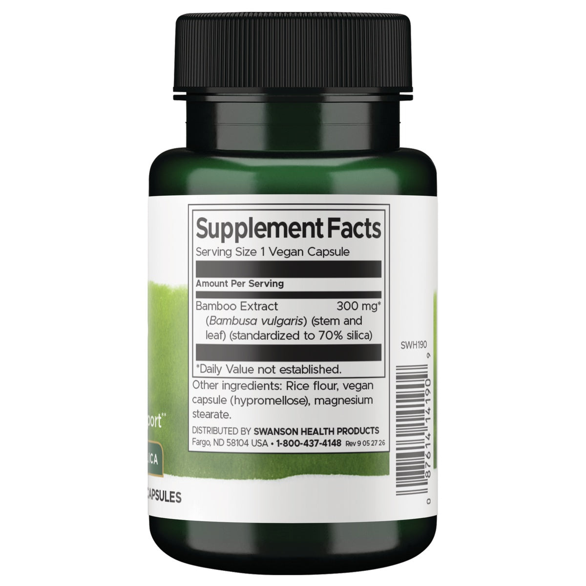 SWH190 | Back label with Supplement Facts