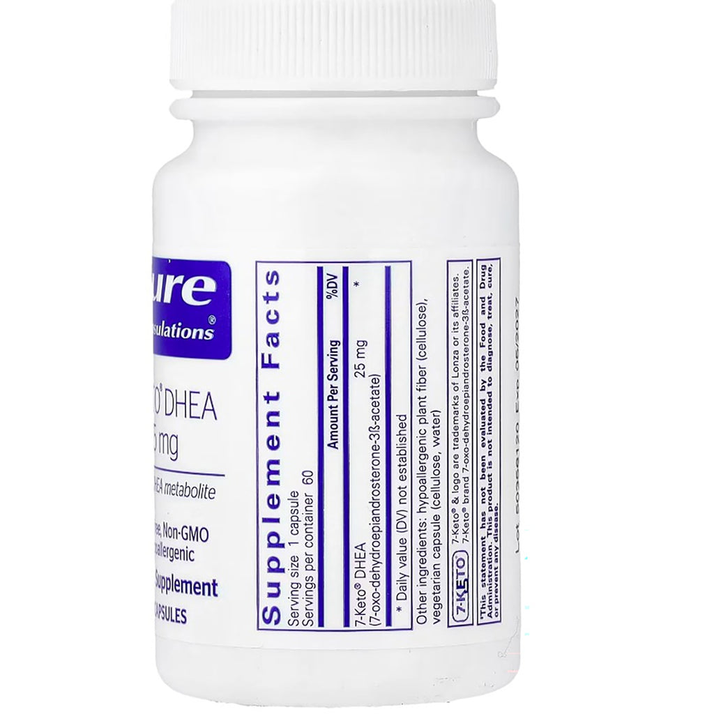 PRN073 | Supplement bottle showing 7-Keto DHEA Supplement Facts and capsules - Thumbnail