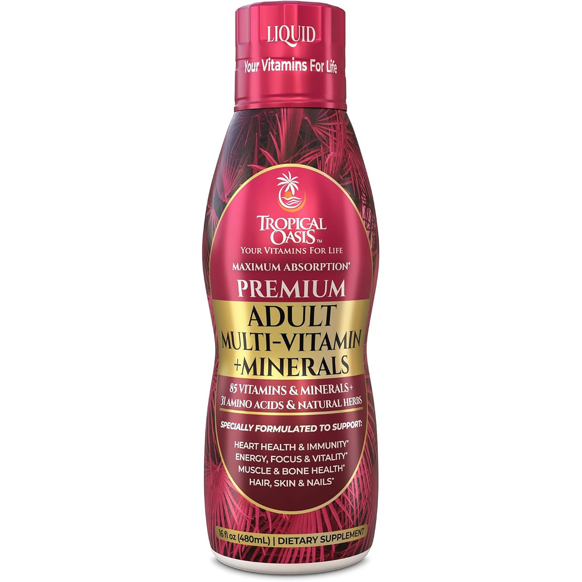 TPL009 | Tropical Oasis Premium Adult Multi-Vitamin Mineral, 16 fl oz bottle
