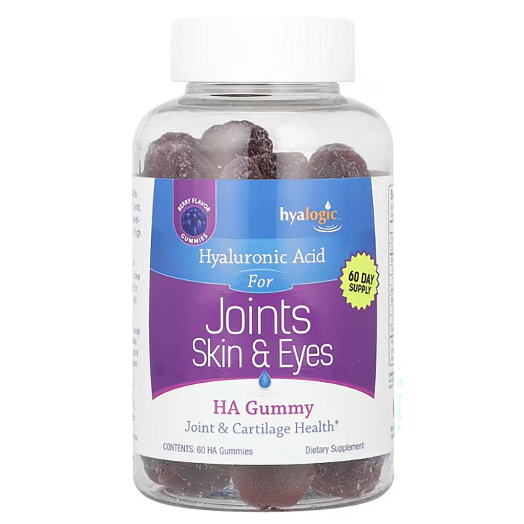 HYL007 | Hyaluronic Acid HA gummy bottle labeled Joints Skin & Eyes 60 day supply berry flavor - Thumbnail