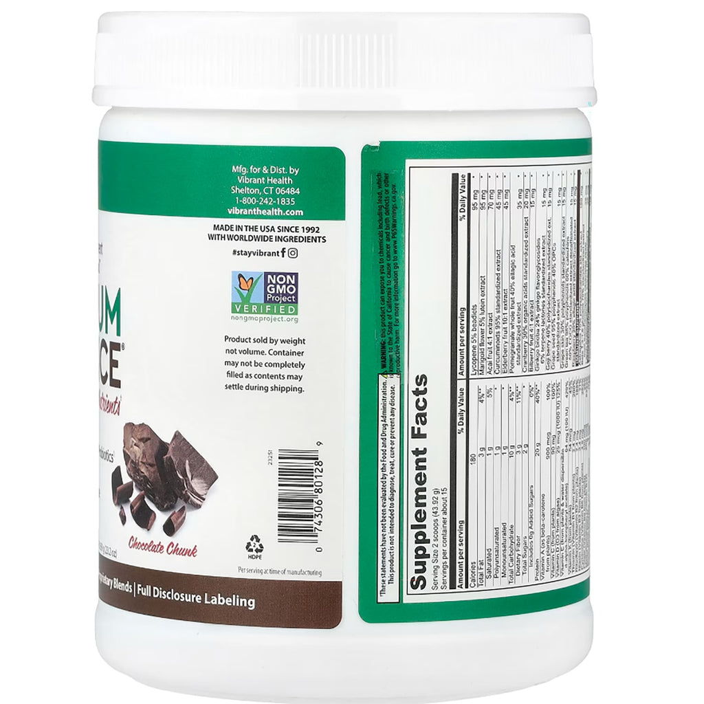 VH039 | Supplement bottle showing the back label with nutrition facts, ingredients, and directions - Thumbnail