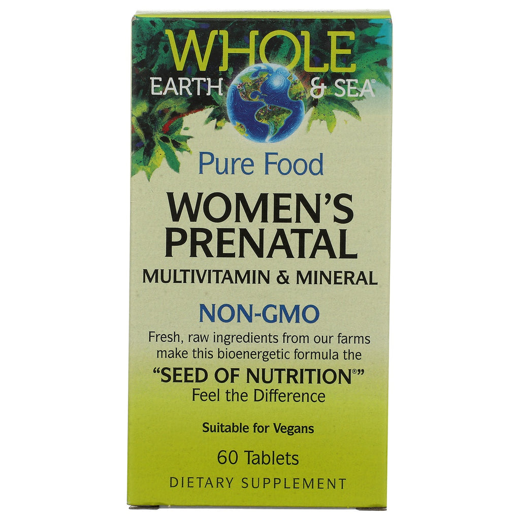 NFC192 | Whole Earth & Sea Pure Food Women's Prenatal multivitamin box, NON-GMO, 60 Tablets - Thumbnail